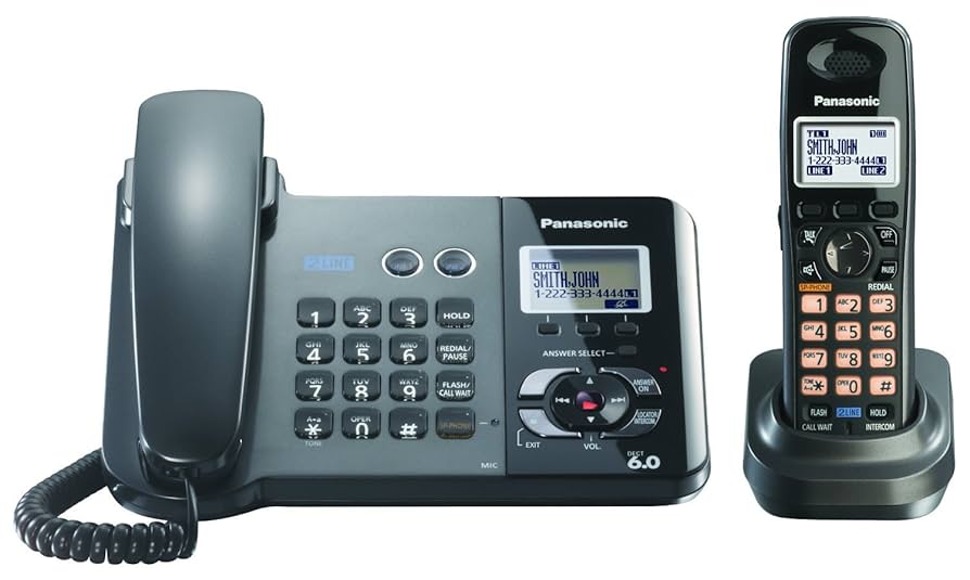 Panasonic KX-TG9391T - Corded/cordless - answering system with caller ID - DECT 6.0 - 3-way call capability - 2-line operation - black metallic + additional handset