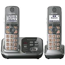 Panasonic KX-TG7732S DECT 6.0 Digital Dual-Handset Bluetooth® Cordless Phone With Answering, Silver(Renewed)
