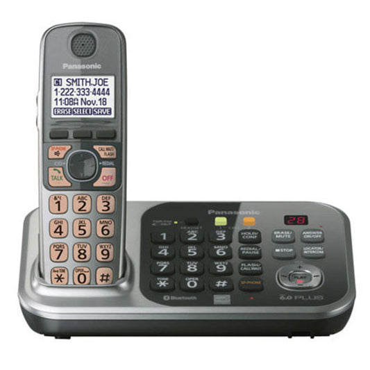 Panasonic KX-TG7741 DECT 6.0 Link-to-Cell Bluetooth Cellular Convergence Solution with 1 Handset, 1.9GHz Frequency, 60 Channels, Silver