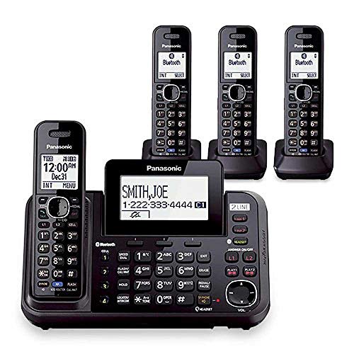 Panasonic KX-TG9542B + (2) KX-TGA950B Dect 6.0  w/ Link-to-Cell  4-Handsets Office Business 2-Line Cordless Phone system