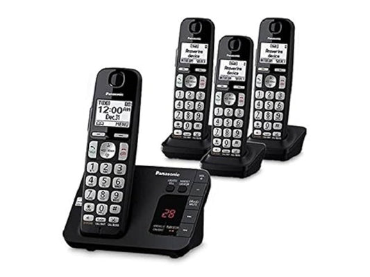 Panasonic KX-TGE434B Cordless Telephone w/ Digital Answering Machine 4 Handsets