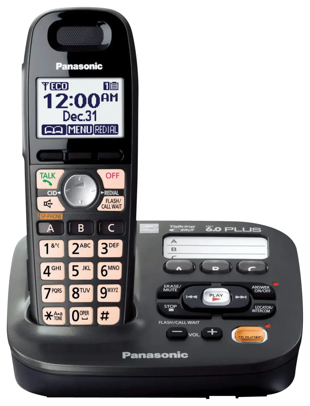 Panasonic - KX-TG6591T DECT 6.0 Plus Expandable Cordless Phone with Digital Answering System (Renewed)