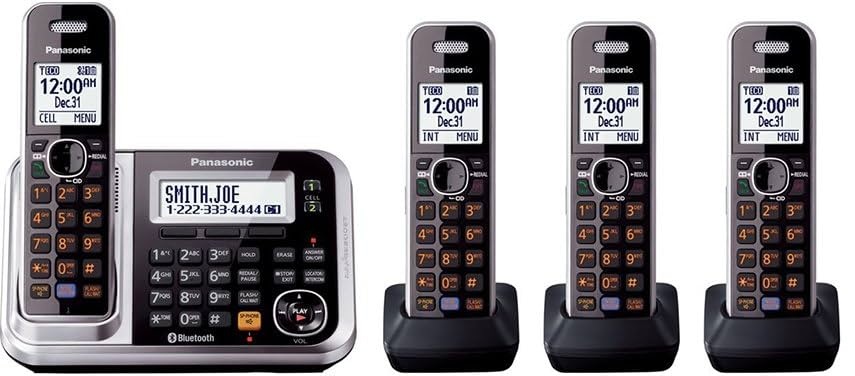 Panasonic Bluetooth Cordless Phone KX-TG7874S Link2Cell  Noise Reduction  Digital Answering Machine